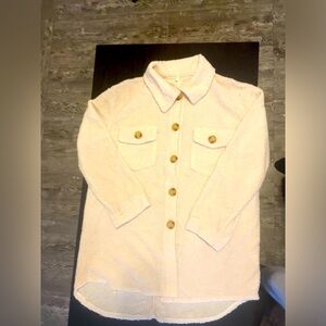 White fleece button up